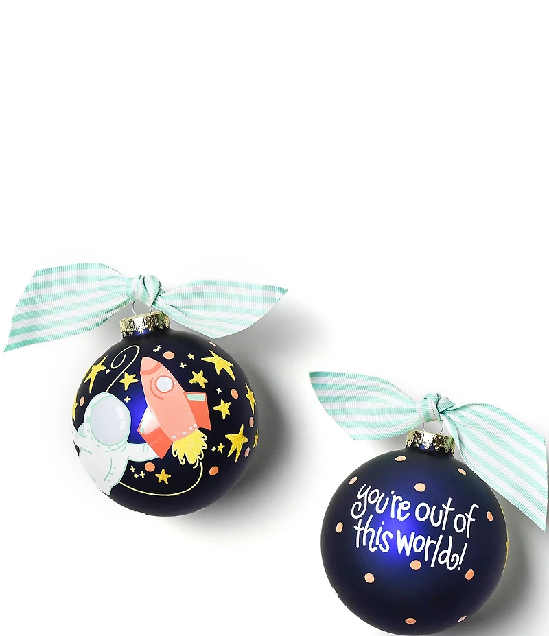 Coton Colors Out Of This World Spaceship Glass Ornament with Stand Set
