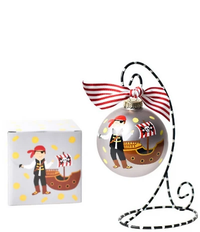 Coton Colors Pirate Greatest Treasure Glass Ornament with Stand Set