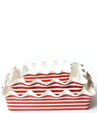 Coton Colors Red Stripe 3-Piece Baking Dish Set