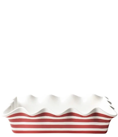 Coton Colors Red Stripe Ruffle Casserole Dish, 13#double;