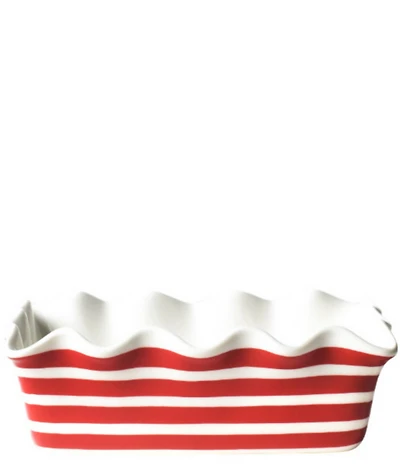 Coton Colors Red Stripe Ruffle Loaf Pan