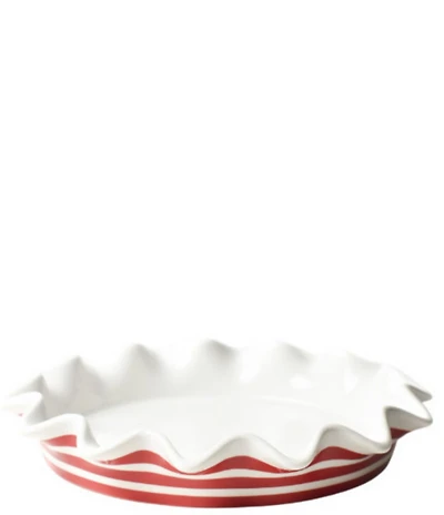 Coton Colors Red Stripe Ruffle Pie Dish, 8#double;