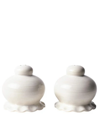 Coton Colors Signature White Ruffle Salt and Pepper Shaker Set