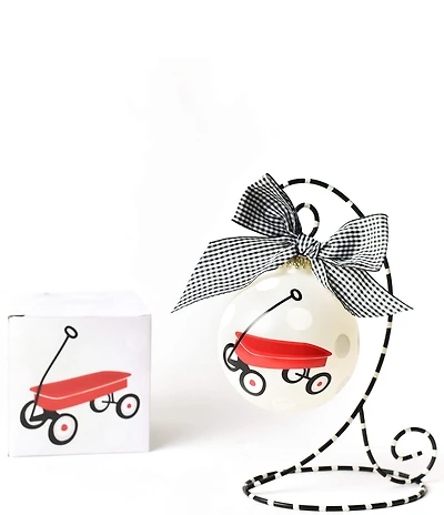 Coton Colors St. Jude Red Wagon Glass Ornament With Stand Set