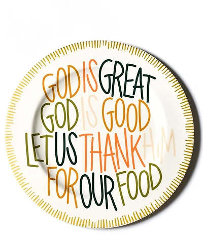 Coton Colors Thanksgiving Collection Duck God Is Great Platter, 14#double;