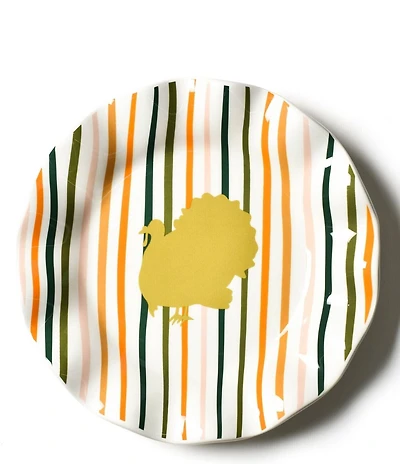 Coton Colors Turkey Stripe Ruffle Plate, Set of 4