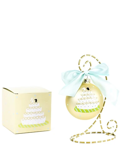 Coton Colors Wedding Cake Glass Ornament with Stand Set