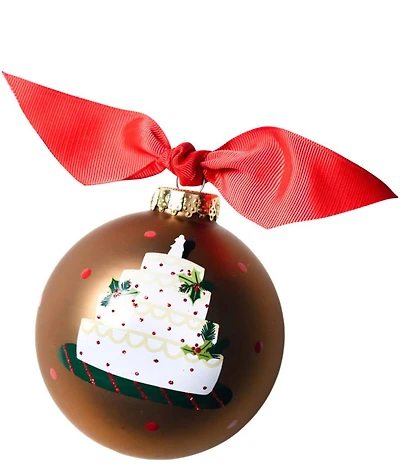 Coton Colors Wedding Cake Mr. Mrs. 2025 Glass Ornament
