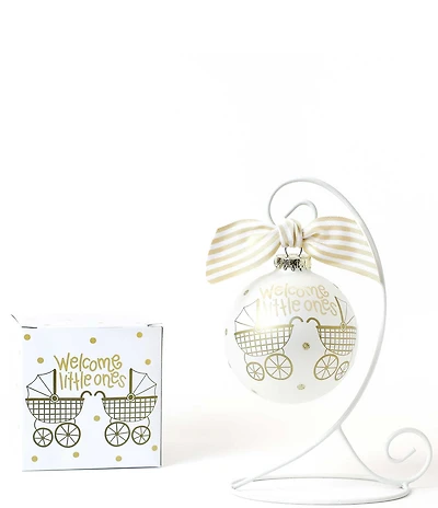 Coton Colors Welcome Little Ones Glass Ornament with White Stand