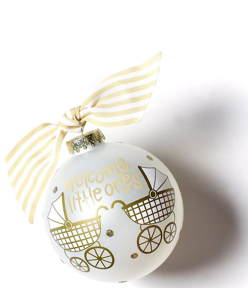 Coton Colors Welcome Little Ones Glass Ornament with White Stand