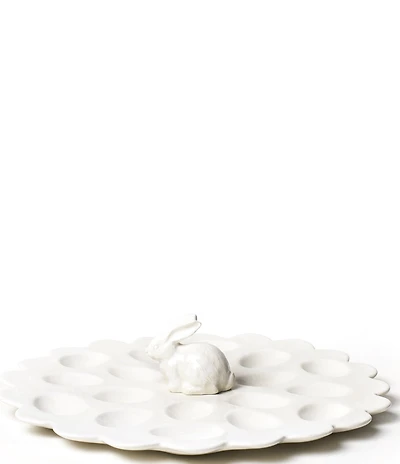 Coton Colors White Shaped Rabbit Egg Tray