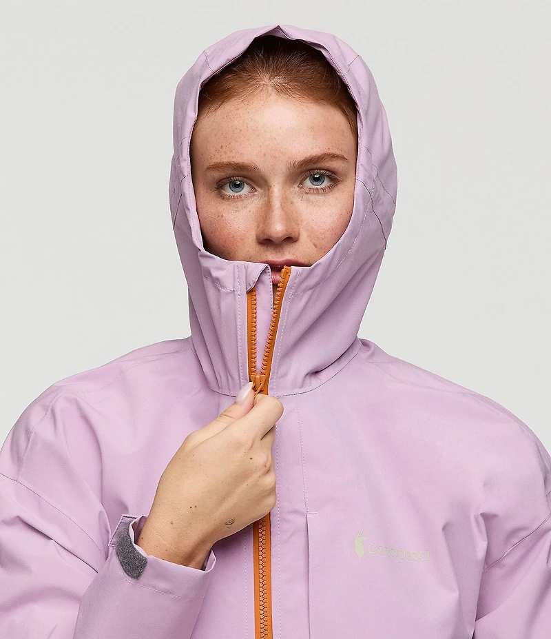 Cotopaxi Cielo Retro Inspired Water Resistant Stand Collar Long Sleeve Zip Front Rain Jacket