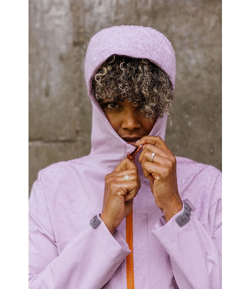 Cotopaxi Cielo Retro Inspired Water Resistant Stand Collar Long Sleeve Zip Front Rain Jacket