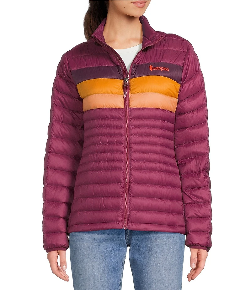 Cotopaxi Fuego Down Jam Striped Stand Collar Long Sleeve Zip Front Jacket