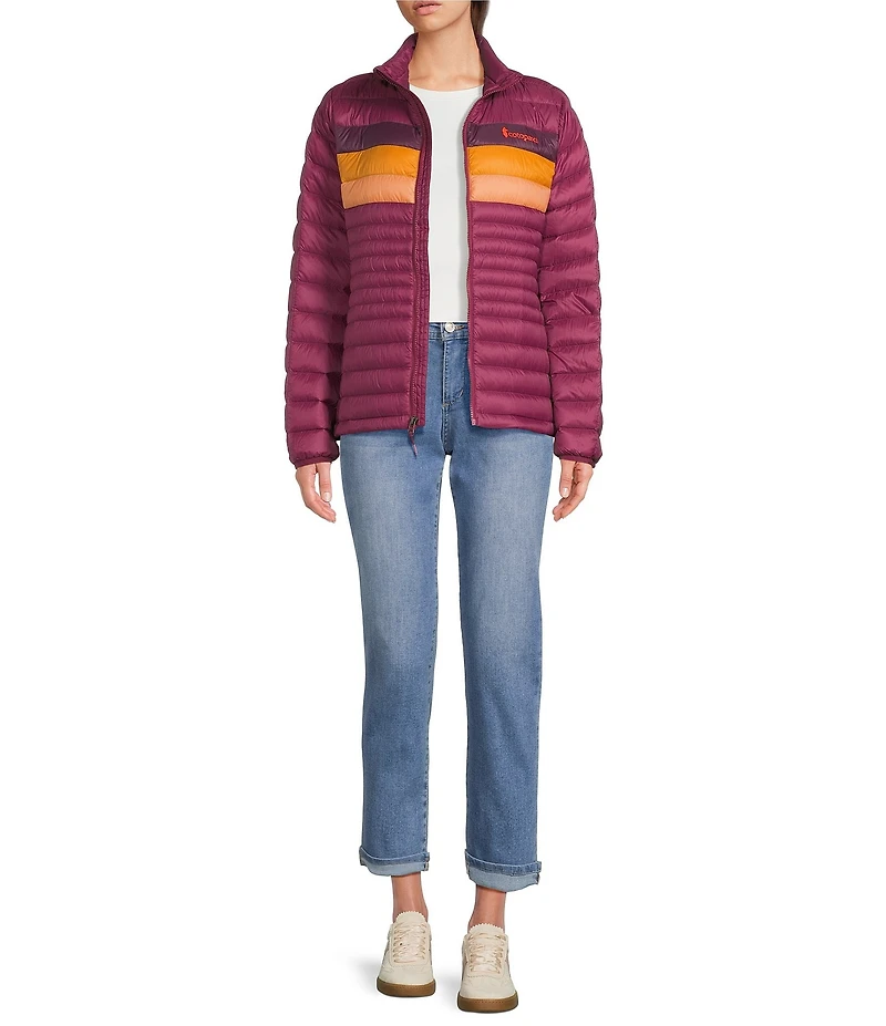 Cotopaxi Fuego Down Jam Striped Stand Collar Long Sleeve Zip Front Jacket