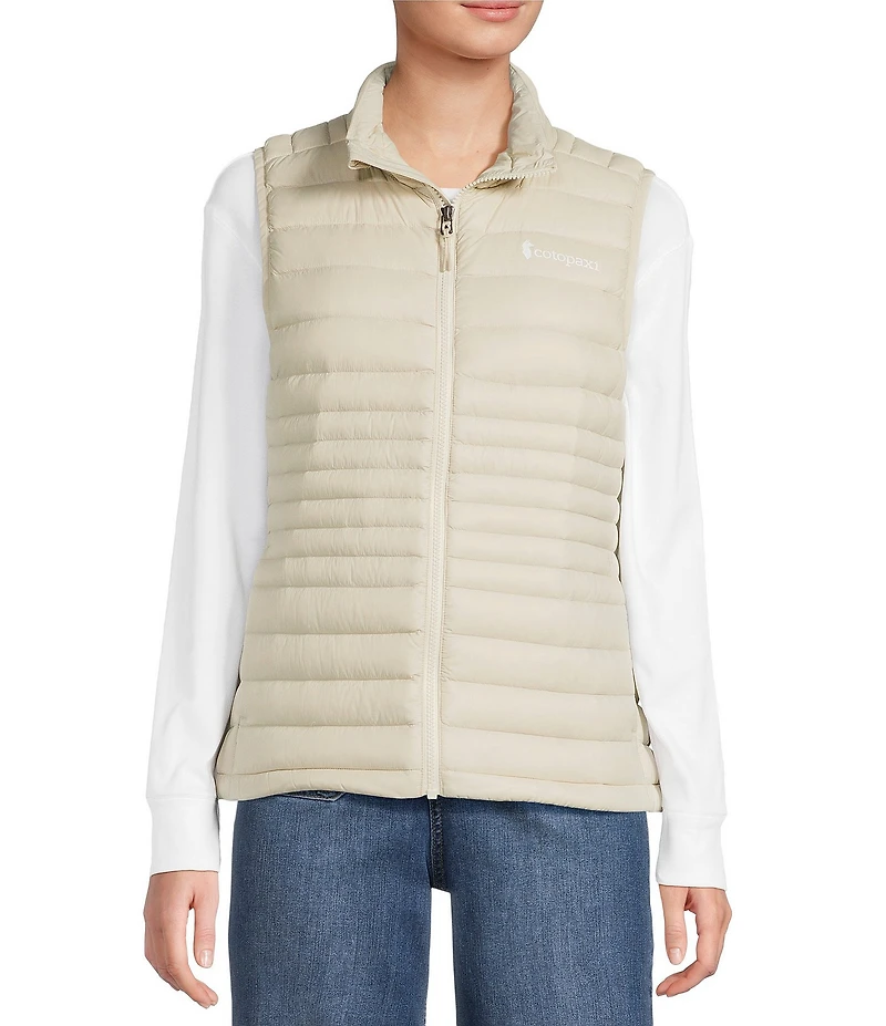 Cotopaxi Fuego Striped Print Down Stand Collar Sleeveless Zip Front Vest