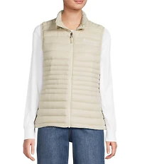 Cotopaxi Fuego Striped Print Down Stand Collar Sleeveless Zip Front Vest