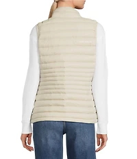 Cotopaxi Fuego Striped Print Down Stand Collar Sleeveless Zip Front Vest