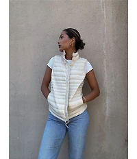 Cotopaxi Fuego Striped Print Down Stand Collar Sleeveless Zip Front Vest