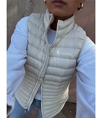 Cotopaxi Fuego Striped Print Down Stand Collar Sleeveless Zip Front Vest