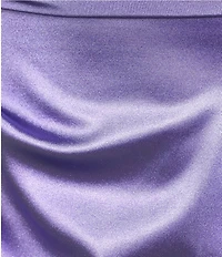 B. Darlin Cowl Neck Lace-Up Back Shirred Satin Dress
