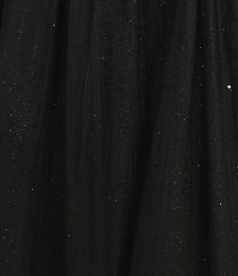 Coya Collection Beaded Applique Glitter Tulle Sweetheart Neck Spaghetti Strap Fitted Corset Bodice Dress