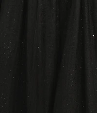 Coya Collection Beaded Applique Glitter Tulle Sweetheart Neck Spaghetti Strap Fitted Corset Bodice Dress