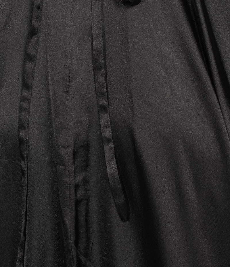 Coya Collection Satin Sweetheart Neck Beaded Stone Illusion Corset Bodice Front Slit A-Line Dress