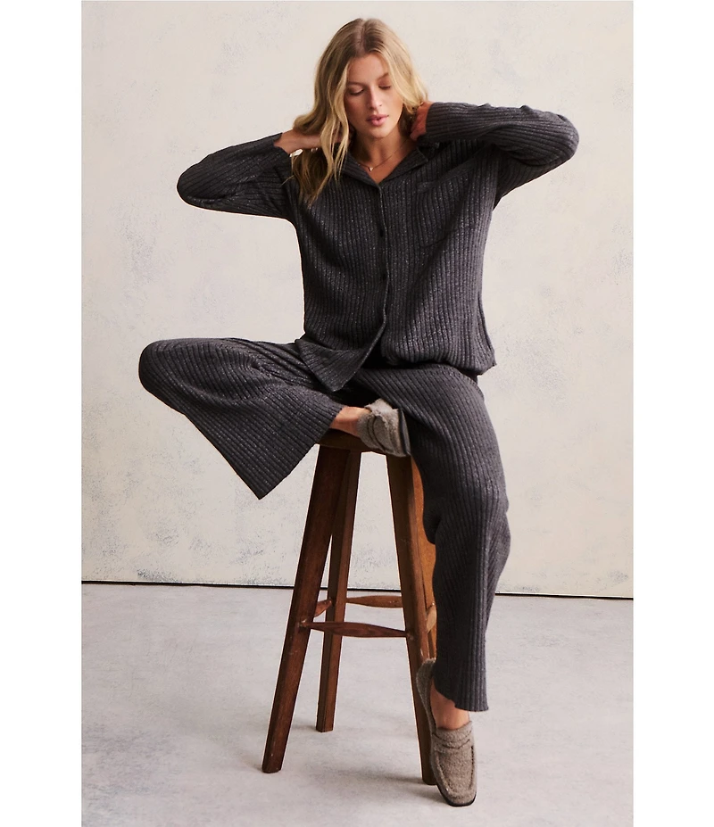 CozyChic Ultra Lite® Lurex Rib Coordinating Wide Leg Pants