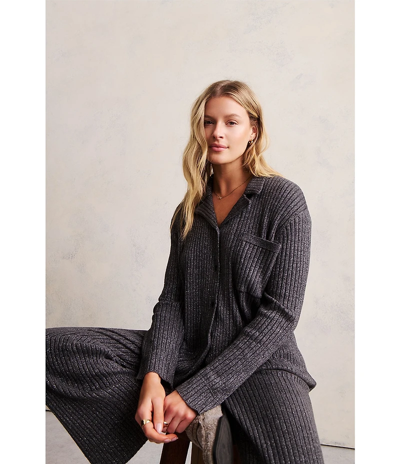 CozyChic Ultra Lite® Lurex Rib Coordinating Wide Leg Pants