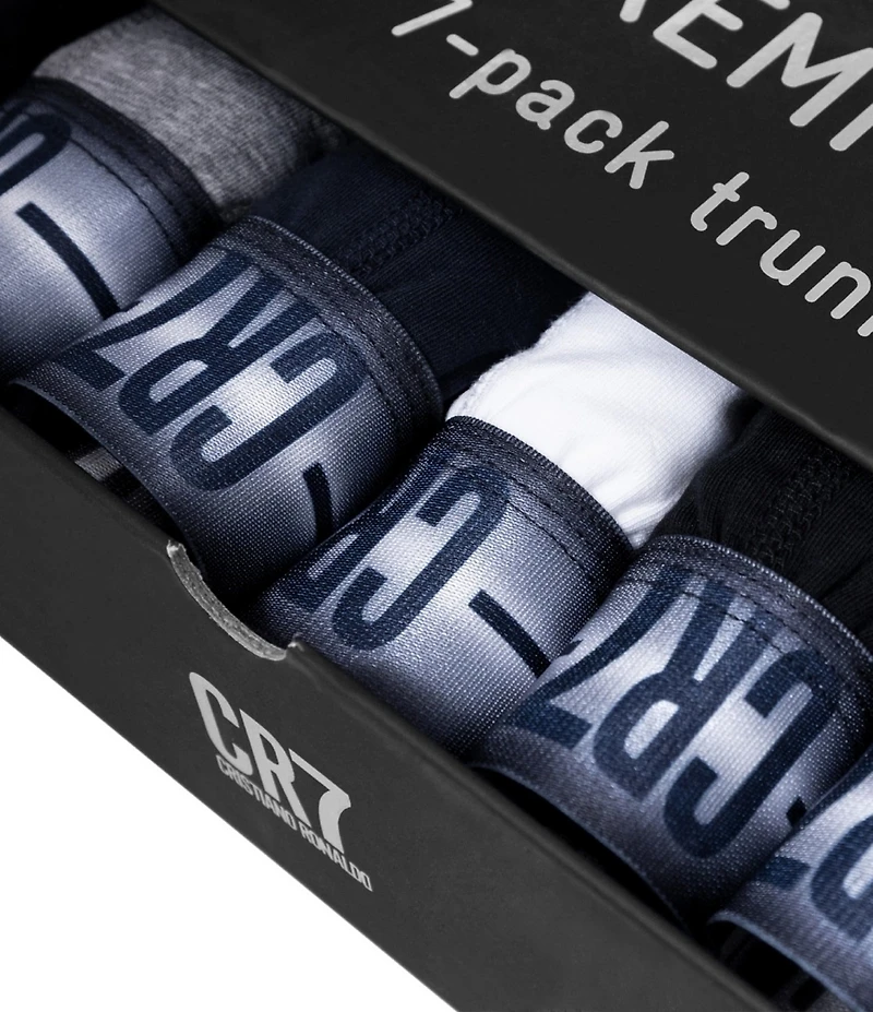 CR7 Cotton Blend 3.5#double; Inseam Premium Trunks 7-Pack Giftbox