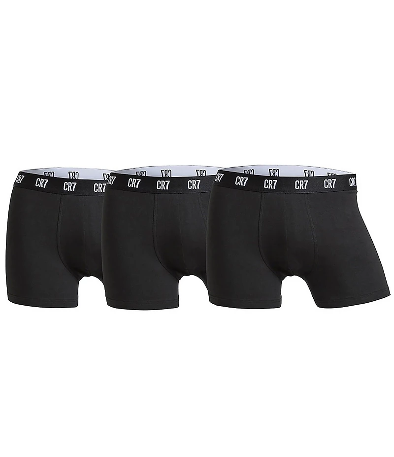 CR7 Cotton Blend Ultra Smooth 3.5#double; Inseam Trunks 3-Pack