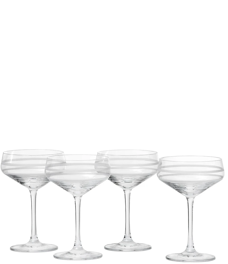 Crafthouse by Fortessa Tritan Striped Coupe Glasses, Set of 4