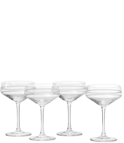 Crafthouse by Fortessa Tritan Striped Coupe Glasses, Set of 4