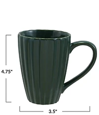 Creative Co Op 14-oz. Stoneware Ribbed Mug with Reactive Glaze, Set of 4