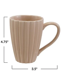 Creative Co Op 14-oz. Stoneware Ribbed Mug with Reactive Glaze, Set of 4