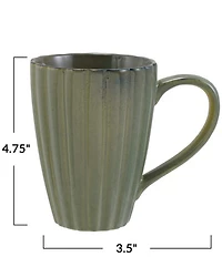Creative Co Op 14-oz. Stoneware Ribbed Mug with Reactive Glaze, Set of 4