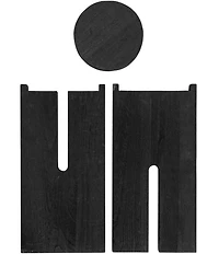 Creative Co Op 19.5#double; Paulownia Wooden Round Accent Table, Black