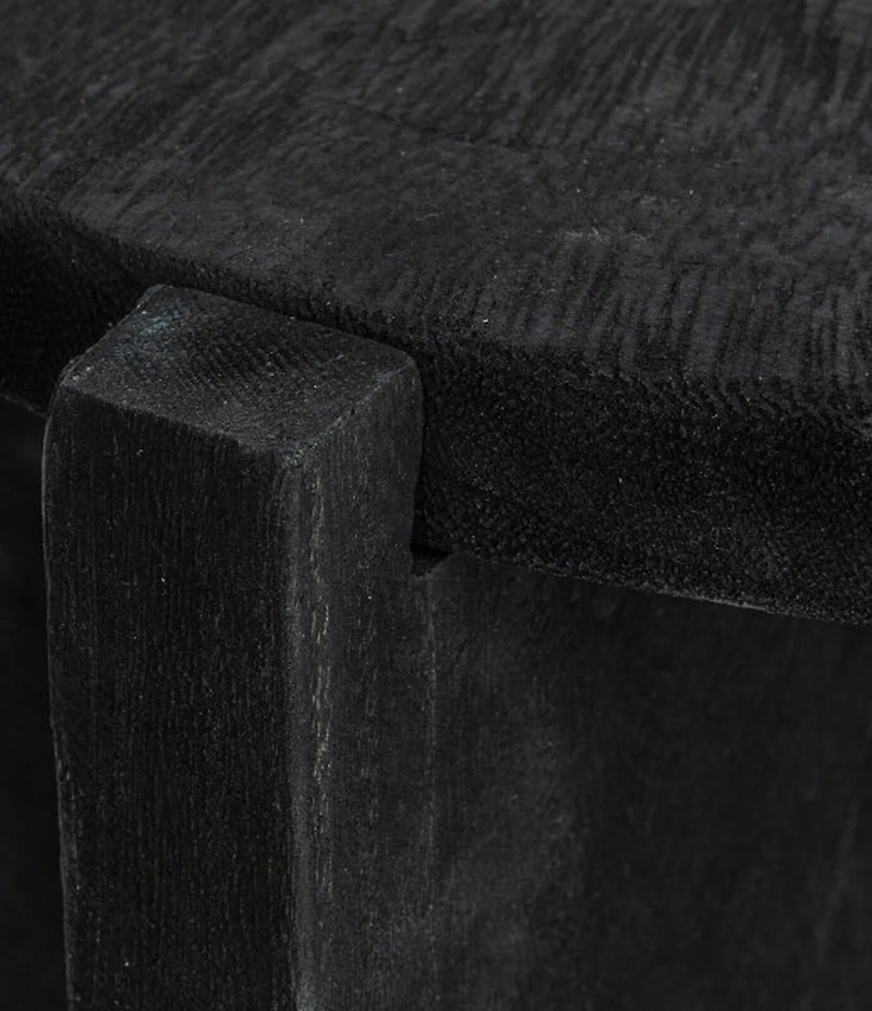 Creative Co Op 19.5#double; Paulownia Wooden Round Accent Table, Black