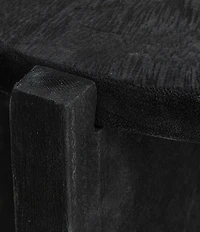 Creative Co Op 19.5#double; Paulownia Wooden Round Accent Table, Black