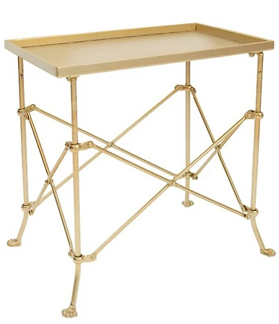 Creative Co Op Vintage Metal Claw Foot Rectangular Accent Table