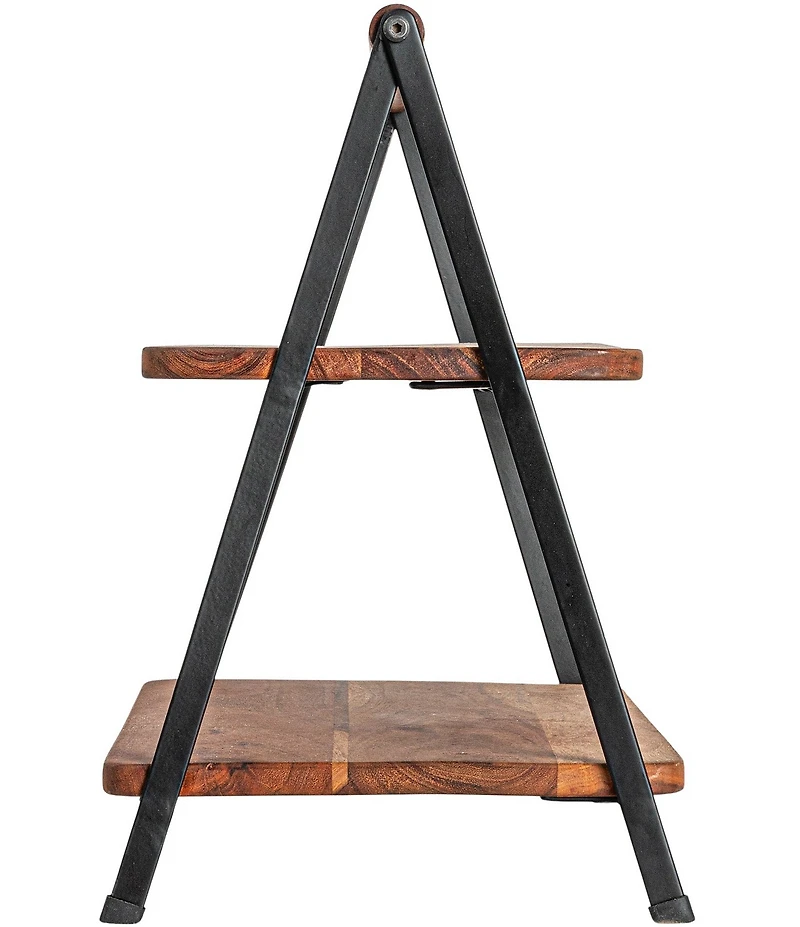 Creative Co Op Acacia Wood 2-Tier Serving Stand