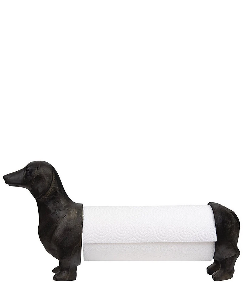 Creative Co Op Antiqued Bronze Dachshund Dog Paper Towel Holder