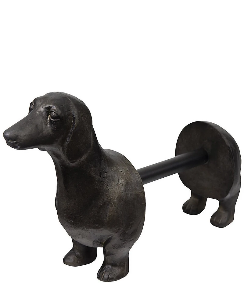 Creative Co Op Antiqued Bronze Dachshund Dog Paper Towel Holder