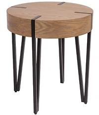 Creative Co Op Astoria Wood End Accent Table with Metal Hairpin Legs