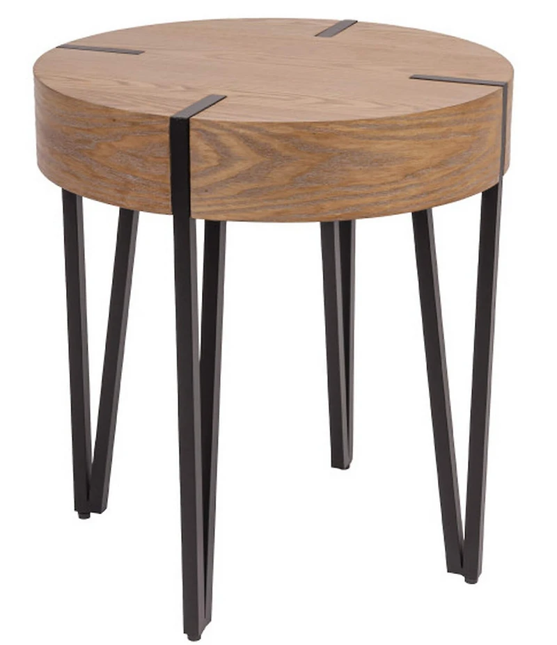 Creative Co Op Astoria Wood End Accent Table with Metal Hairpin Legs