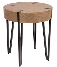 Creative Co Op Astoria Wood End Accent Table with Metal Hairpin Legs