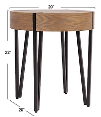 Creative Co Op Astoria Wood End Accent Table with Metal Hairpin Legs