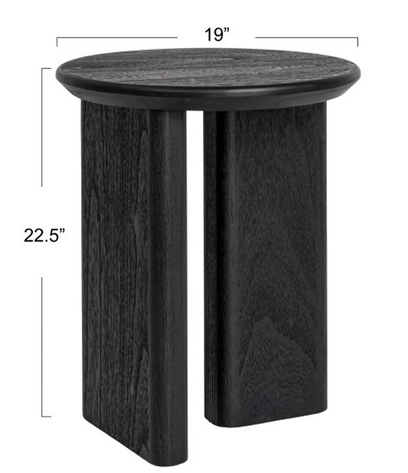 Creative Co Op Asymmetrical Firwood Round End Accent Table