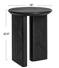 Creative Co Op Asymmetrical Firwood Round End Accent Table